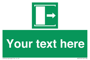 Custom sign safe condition Door slides right to open